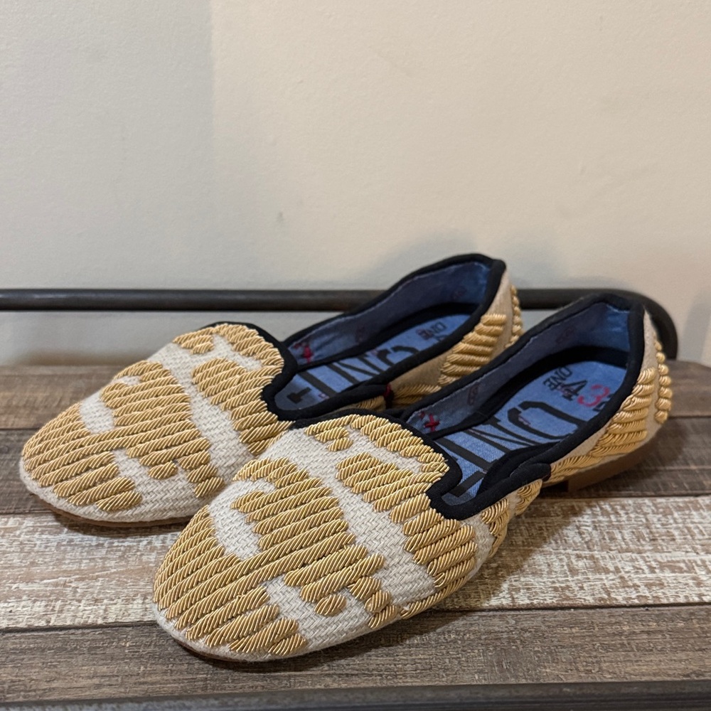Stylish Golden & Cream Loafers